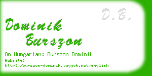 dominik burszon business card